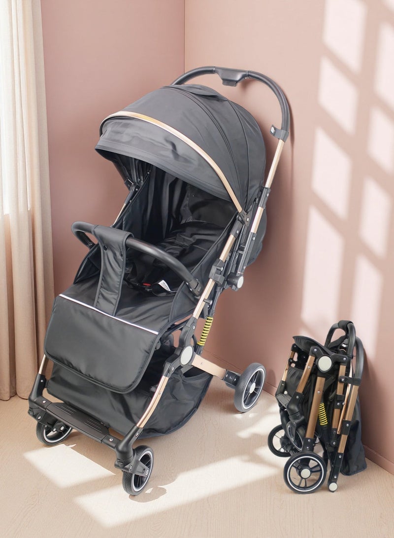 Two-way One-click Foldable Ultra Lightweight Travel Stroller with Comfortable and Shock Absorbent Multi Position Reclining Seat Adjustable Canopy Foldable Storage Basket NO.1105 - Image 1